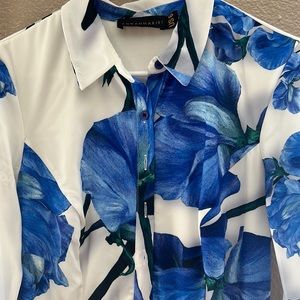 Blue floral maxi dress